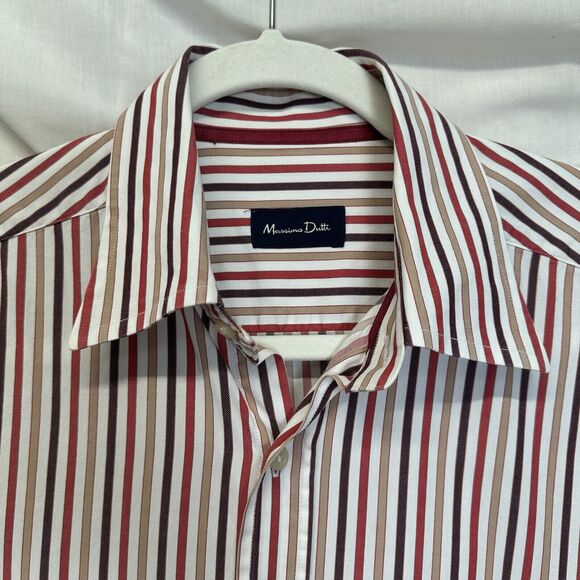 Massimo Dutti Shirt Men's Size Large Button Up Long‎ Sleeve Stripe Multicolor - Picture 4 of 10